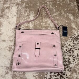 Botkier Warren Magnolia Leather Convertible Hobo Greige Crossbody Bag Studded